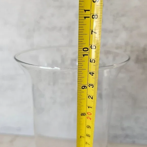 Hand Blown Glass Cylinder Vase Candle Holder Flared‎ Rim - Picture 6 of 7